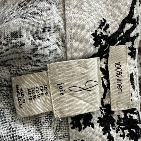 Joie Black and White Linen Pants - Picture 7 of 12